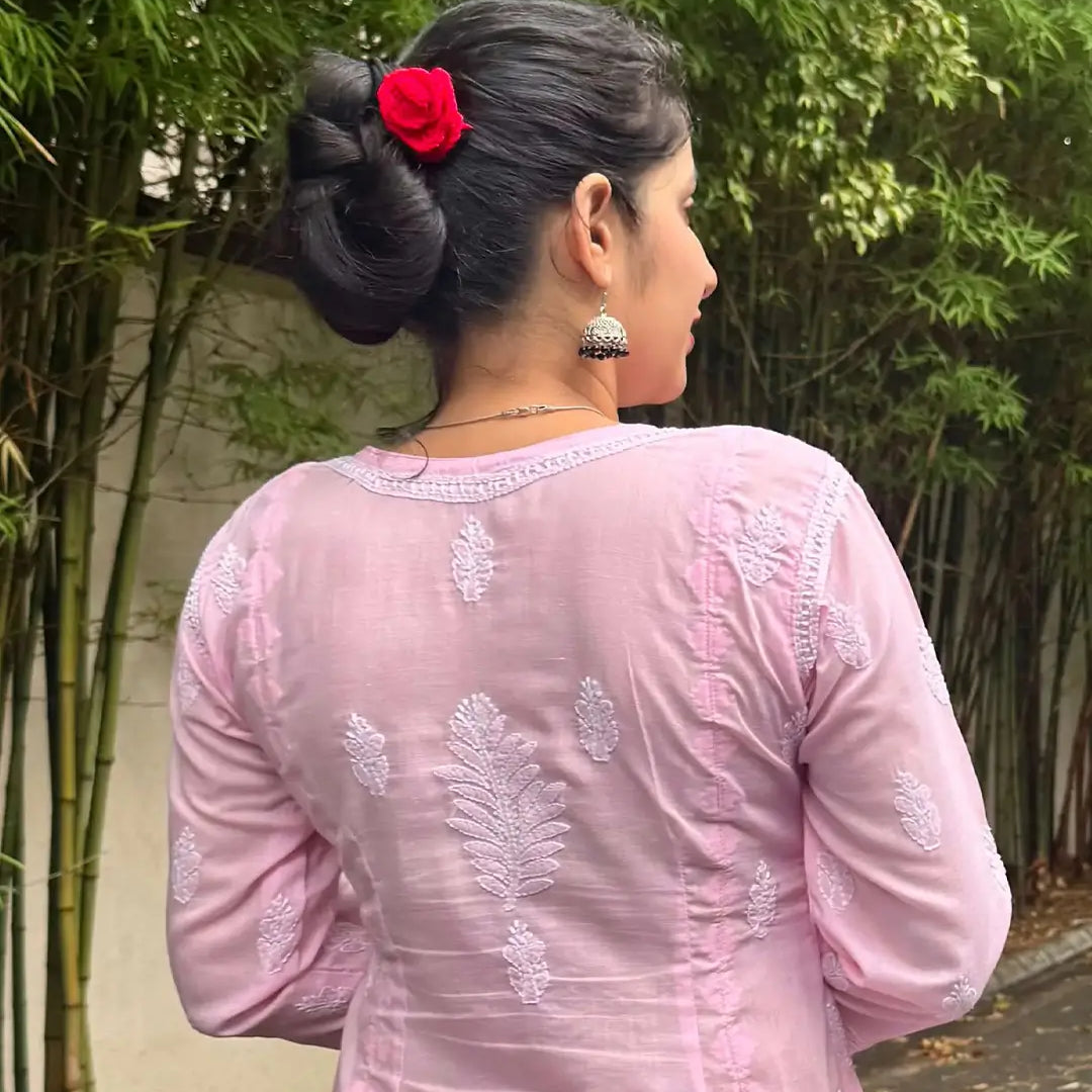 Crochet Rose Bun Pin